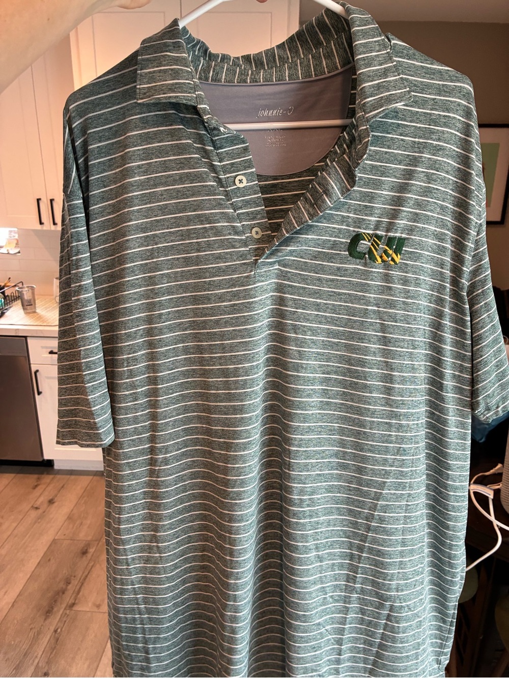 CUI Green Striped Polo Shirt - Men's